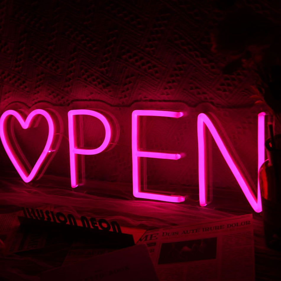 Open Inimă Neon LED