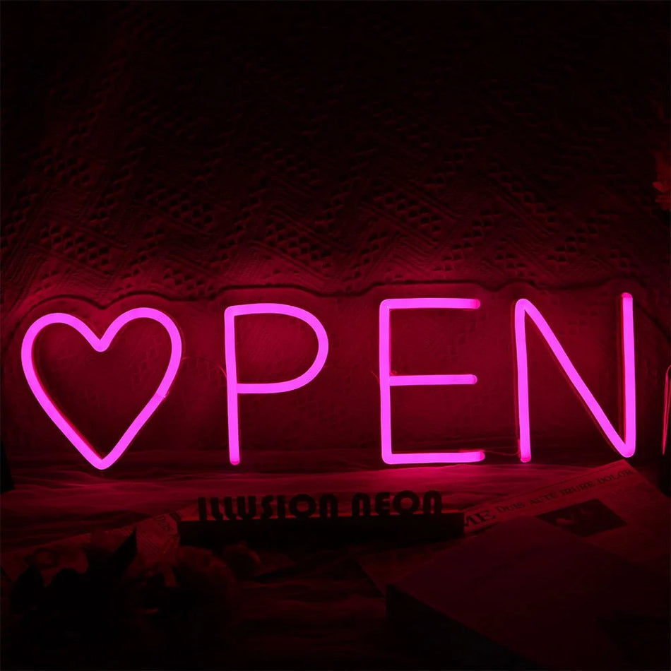 Open Inimă Neon LED