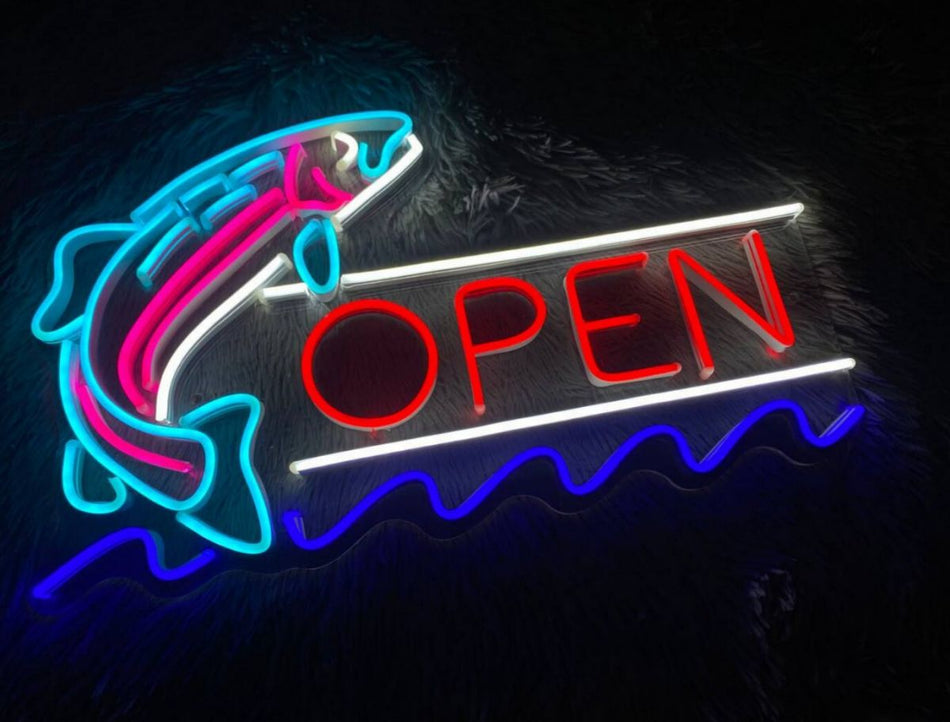 Open Pește Neon LED