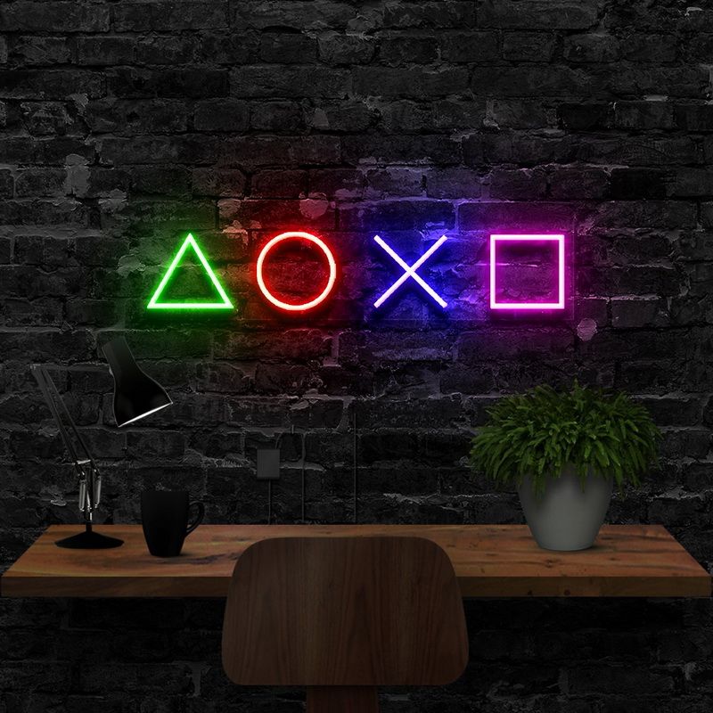 Butoane PlayStation Neon LED